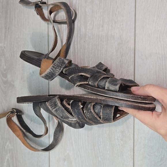 Farylrobin By Free People Women Gladiator Hobo boho Leather Sandals shoes sz 9 - Picture 7 of 10